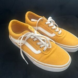 Vans Women's Yellow and White Sneakers